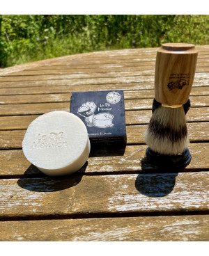 Kit Savon à Raser Cèdre Anis au Lait d’Ânesse Bio + Blaireau | La Savonnière du Moulin