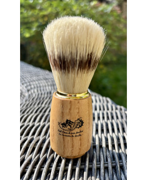Blaireau de Rasage en Soie de Porc – Manche Bois, Fabrication Italienne